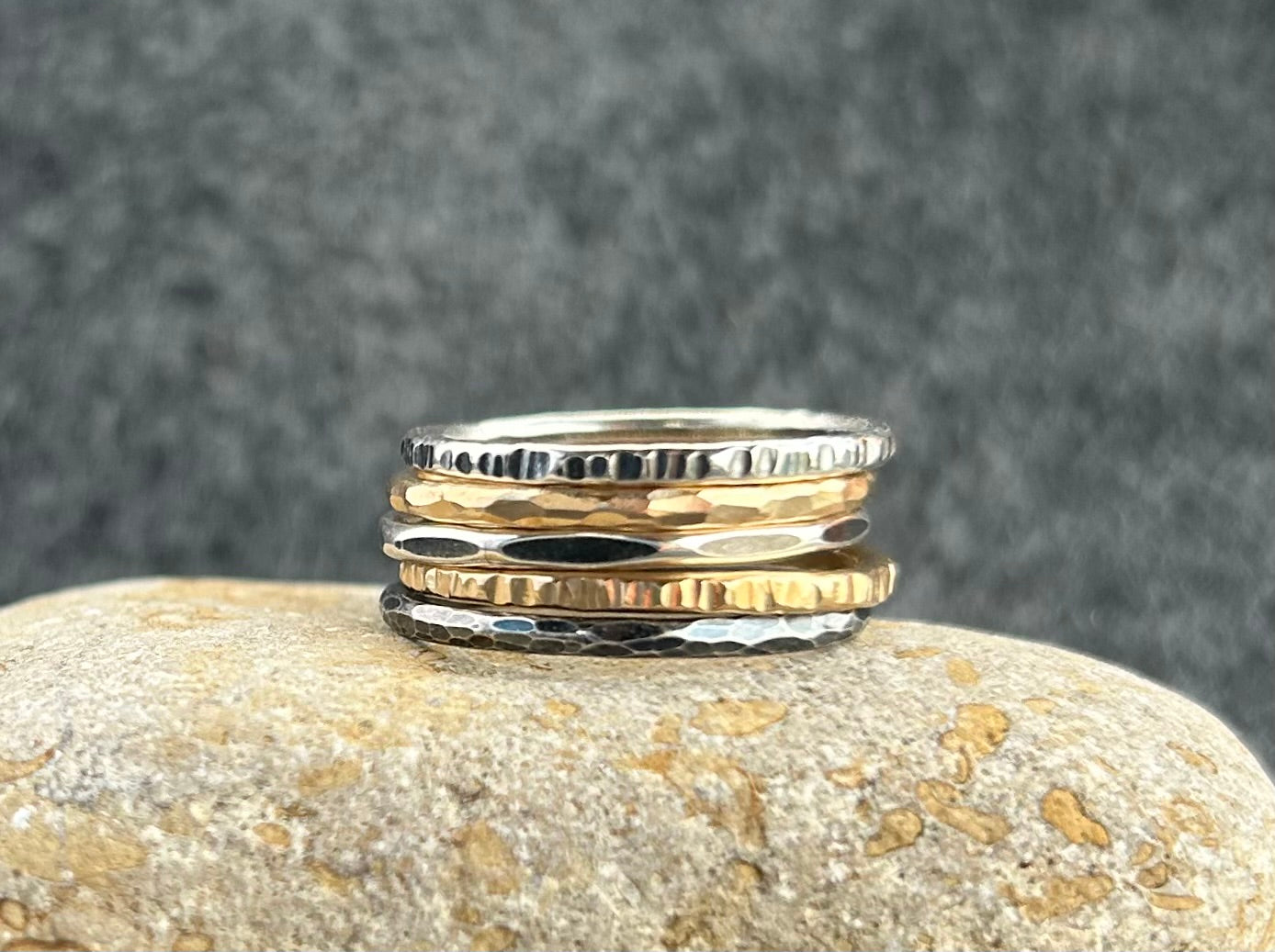 Hammer Textured Stacking Ring