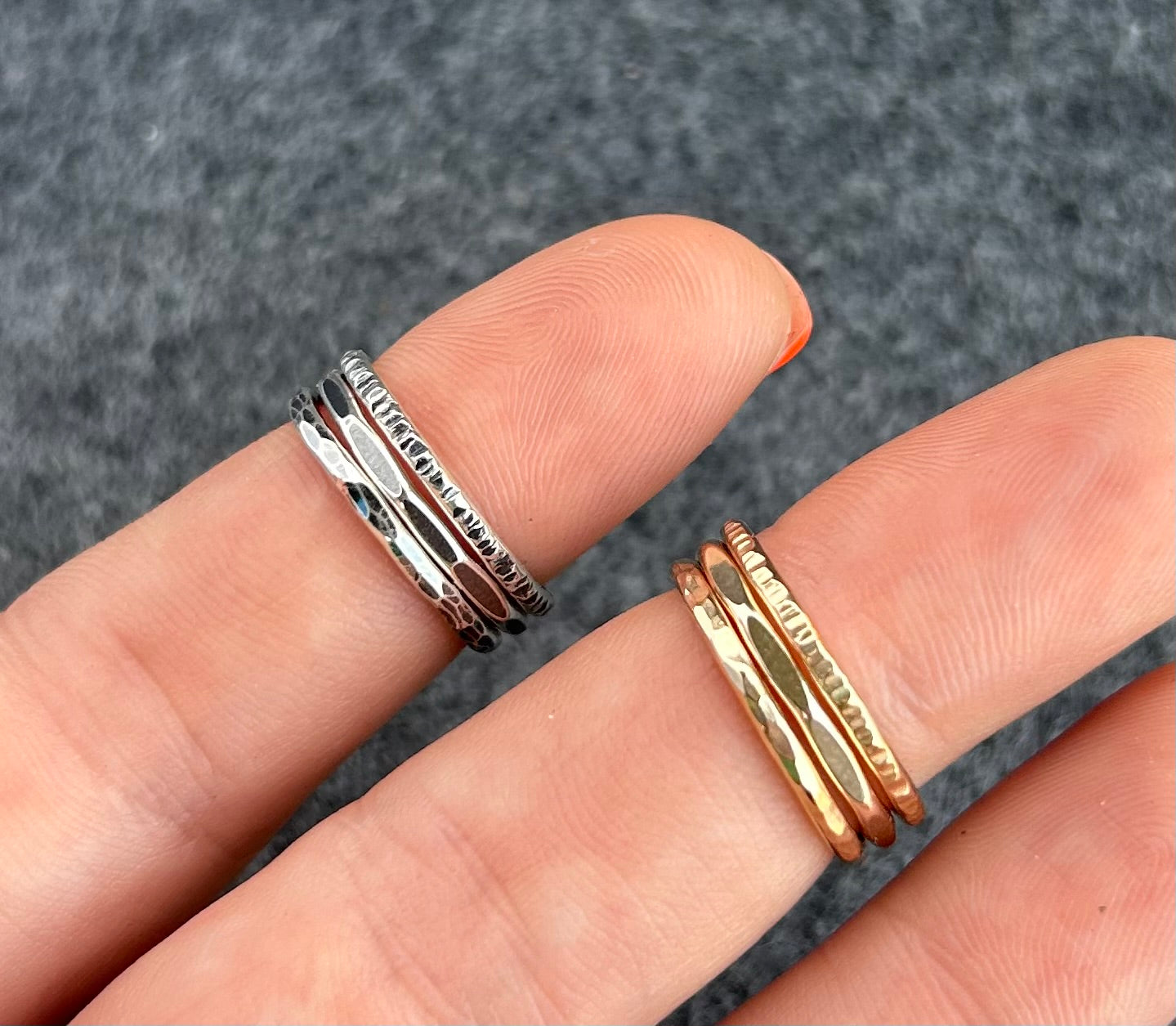 Hammer Textured Stacking Ring