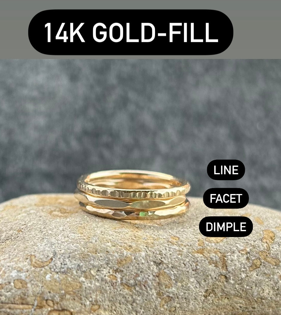 Hammer Textured Stacking Ring