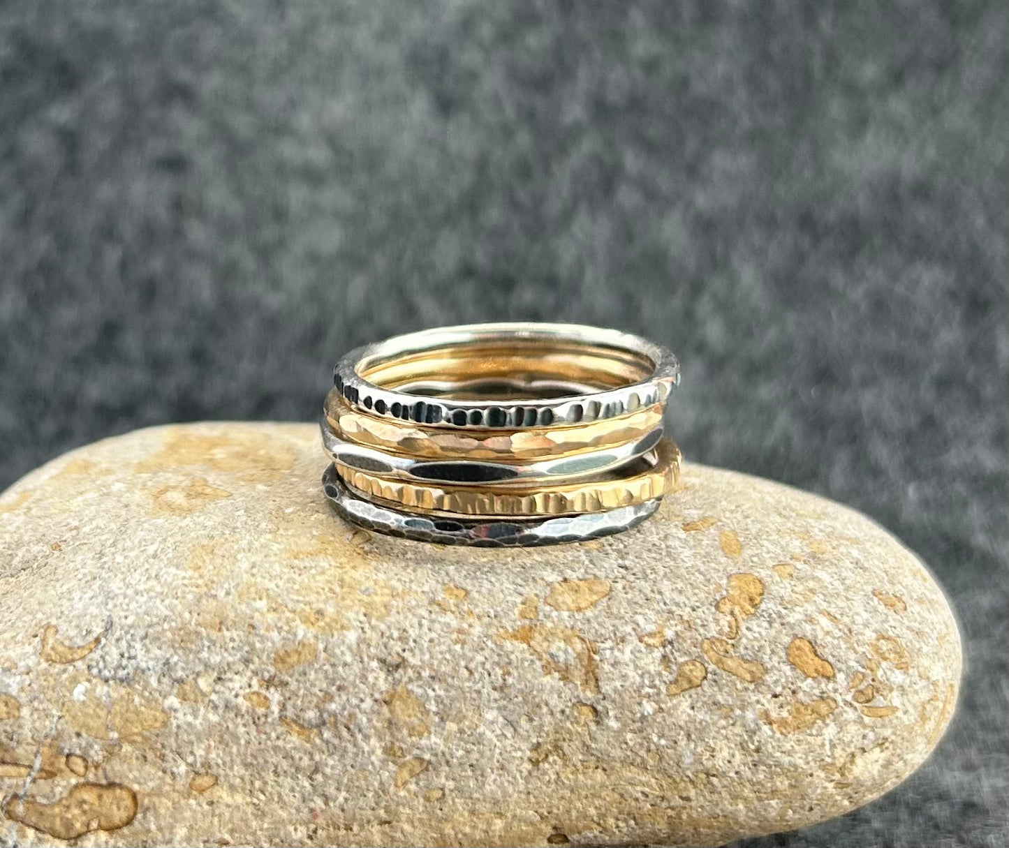 Hammer Textured Stacking Ring