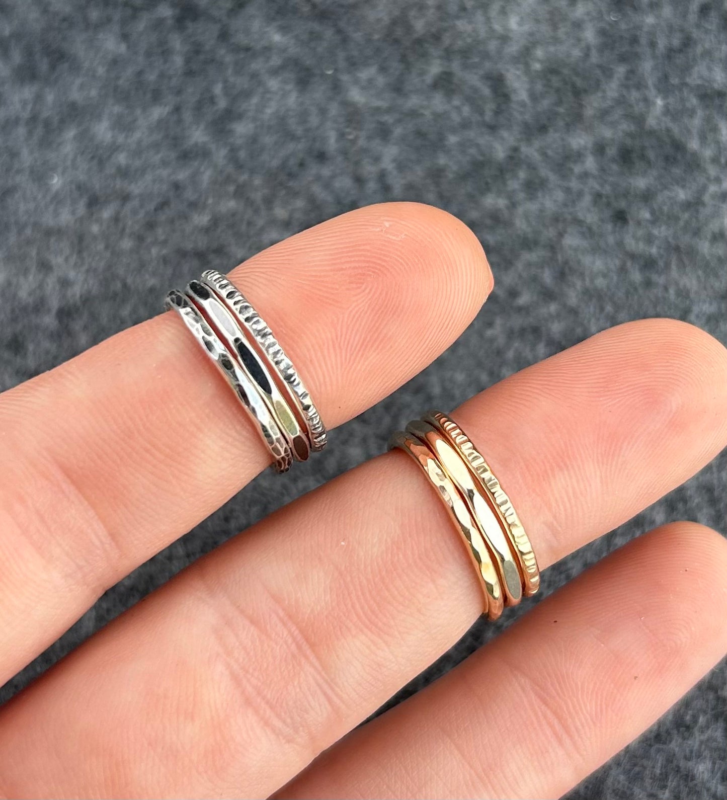 Hammer Textured Stacking Ring