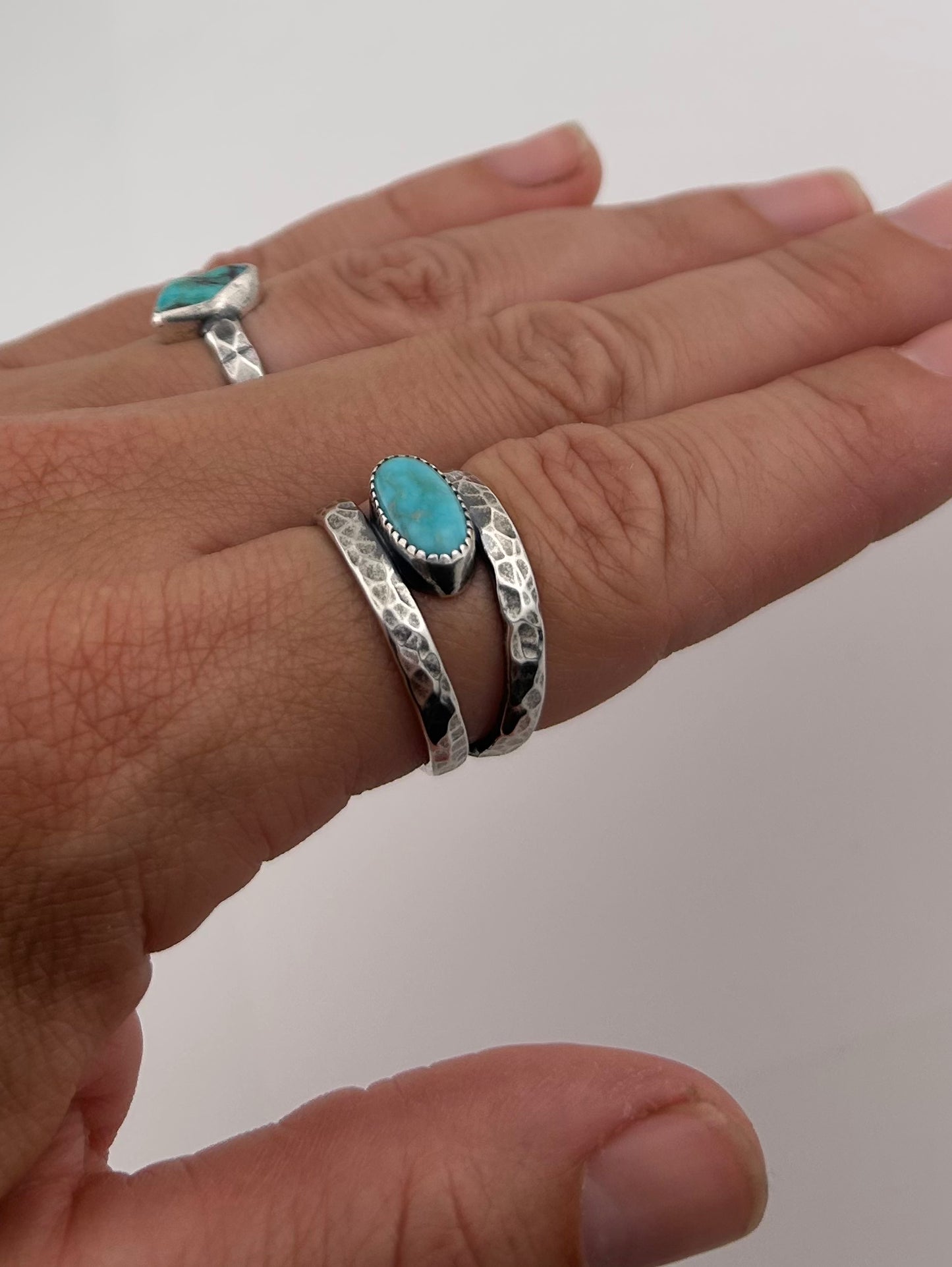 Gemstone Ring with Sterling Silver and Campitos Turquoise