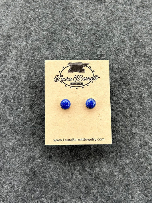 Gemstone Stud Earrings - Lapis Lazuli