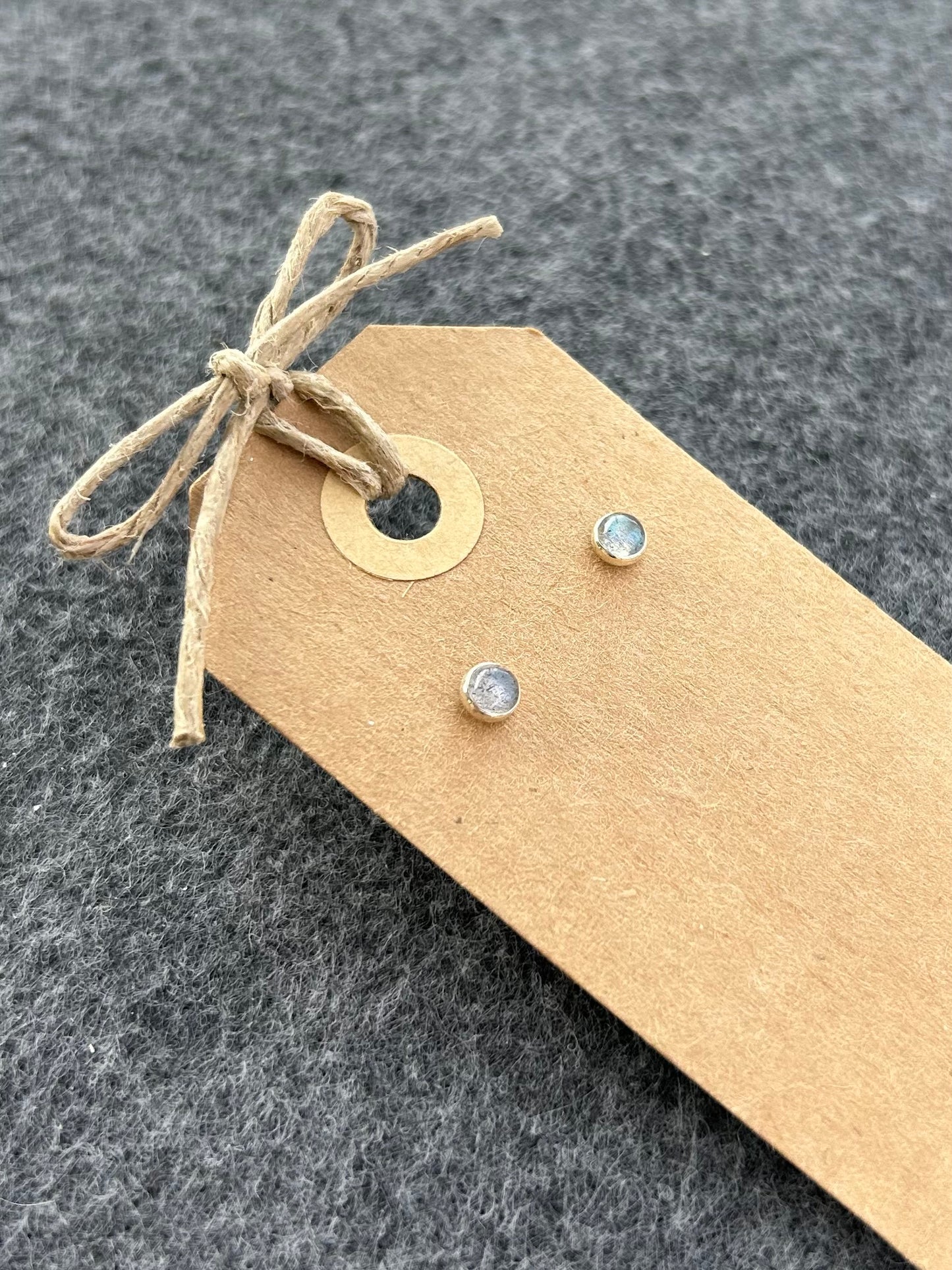 Gemstone Stud Earrings - Labradorite