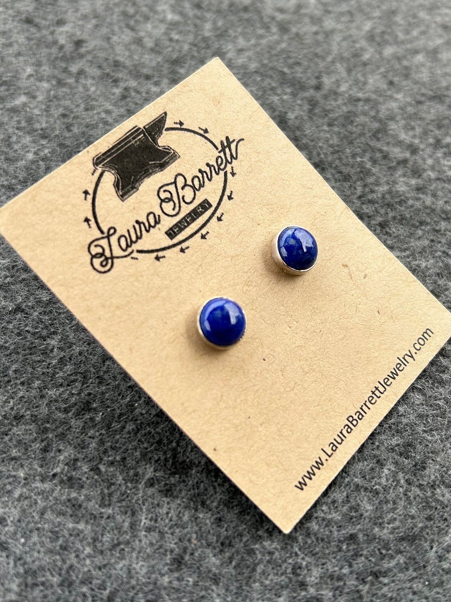 Gemstone Stud Earrings - Lapis Lazuli