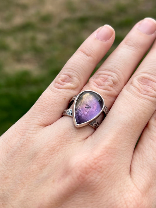 Gemstone Ring with Sterling Silver and Ametrine