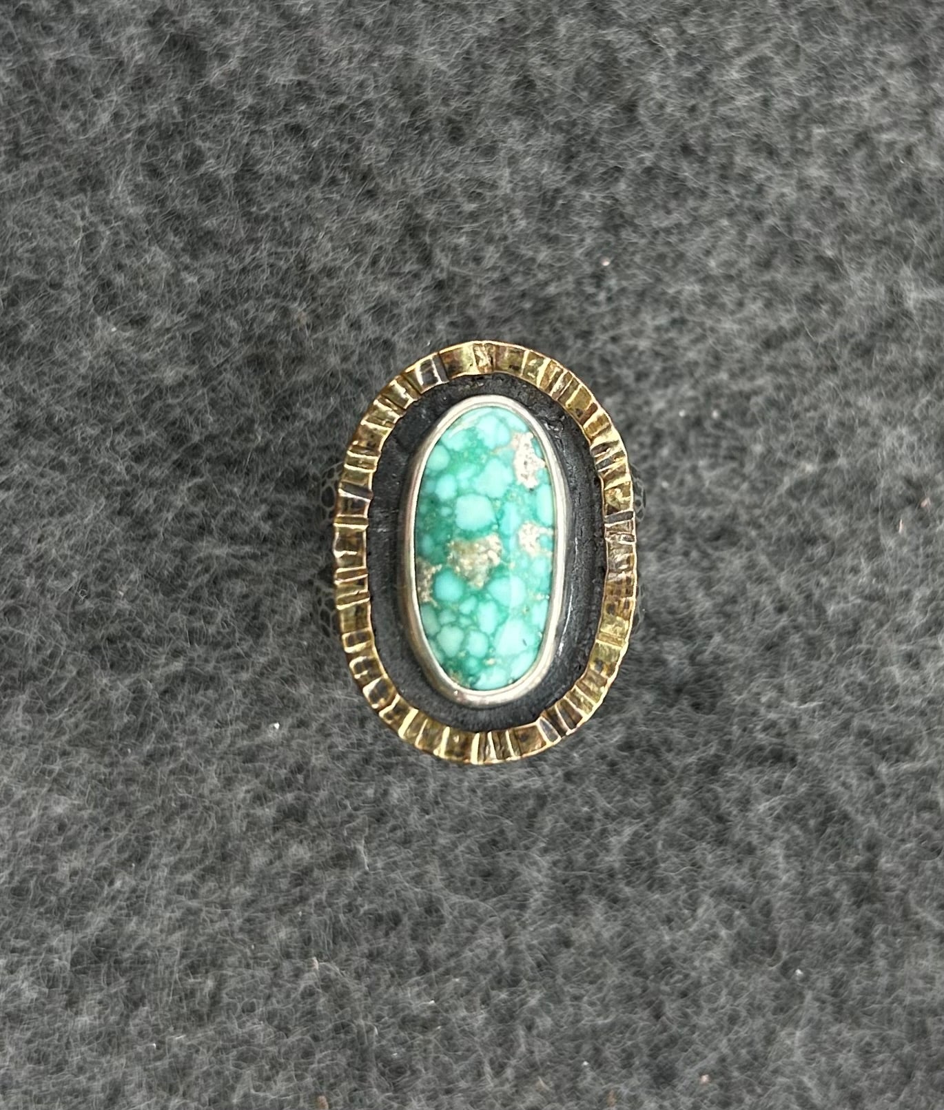 Gemstone Ring with Sterling Silver and Whitewater Turquoise