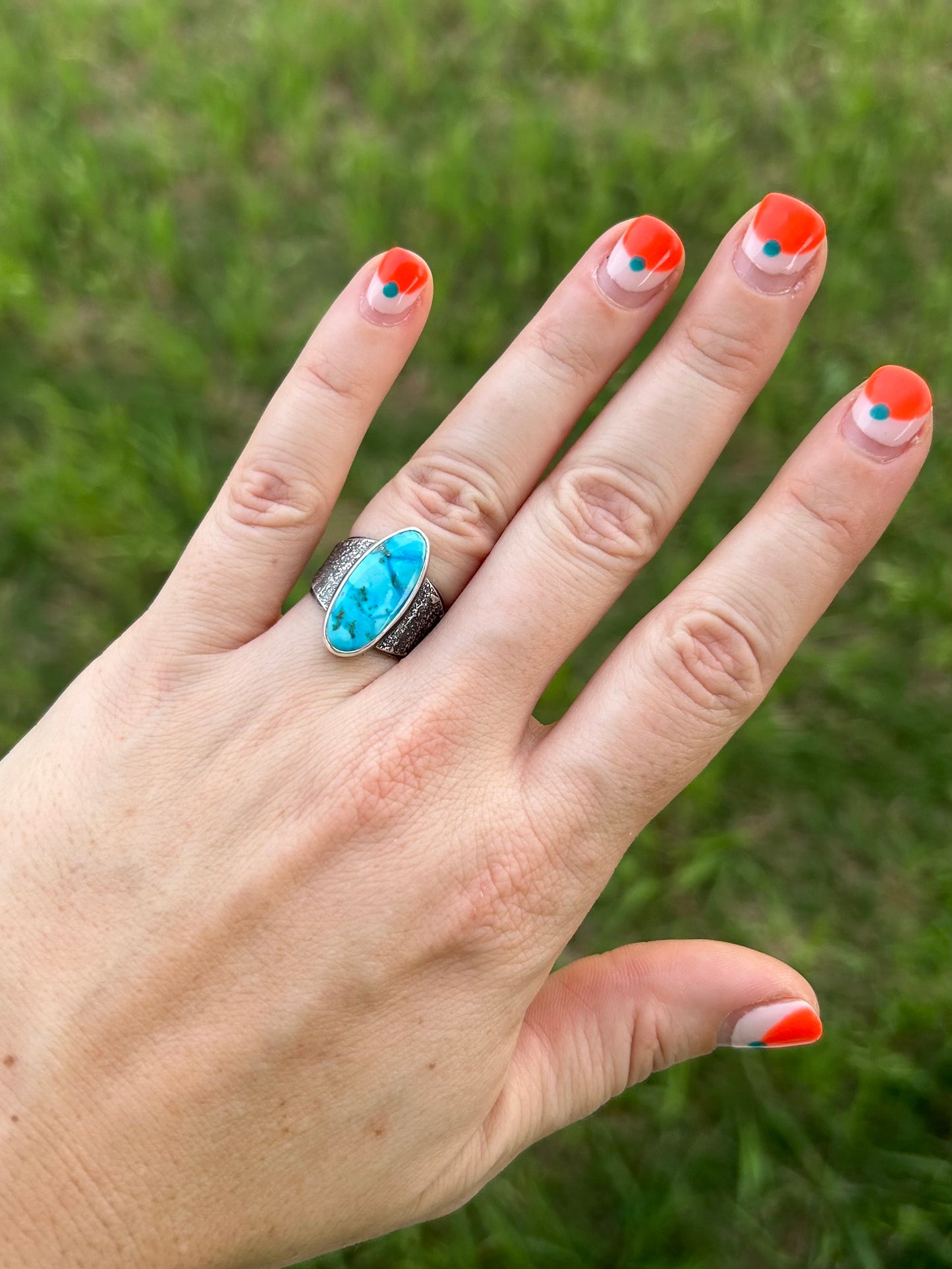 Stardust Ring with Blue Ridge Turquoise