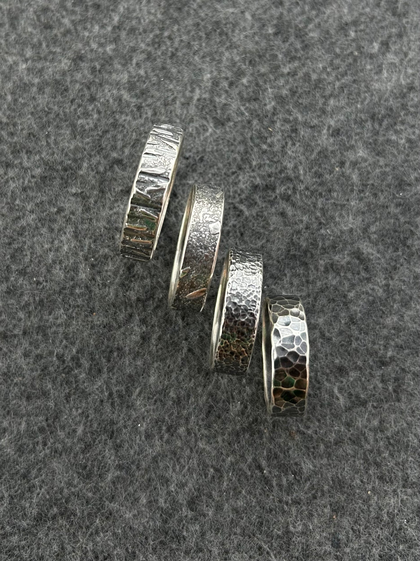 Sterling Silver Textured Wide Ring Band