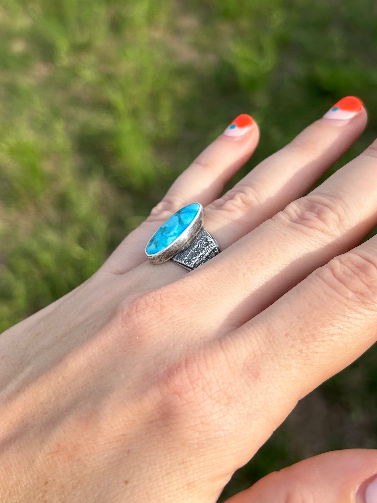 Stardust Ring with Blue Ridge Turquoise