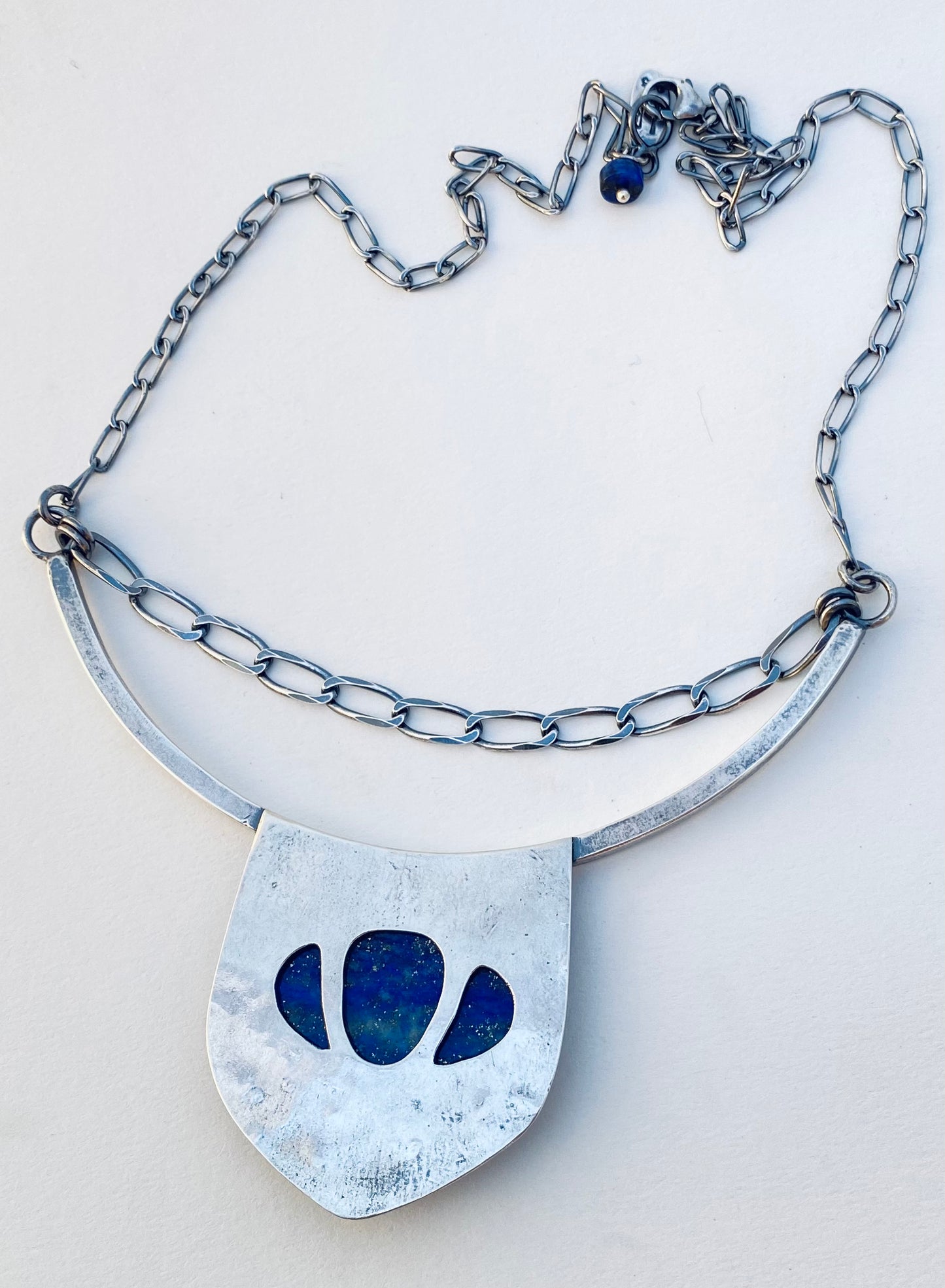 Stardust Statement Necklace with Lapis Lazuli and Sterling Silver